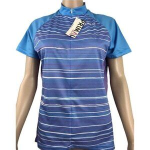 Primal Wear women's cycling bike jersey size large kismet blue striped NWT